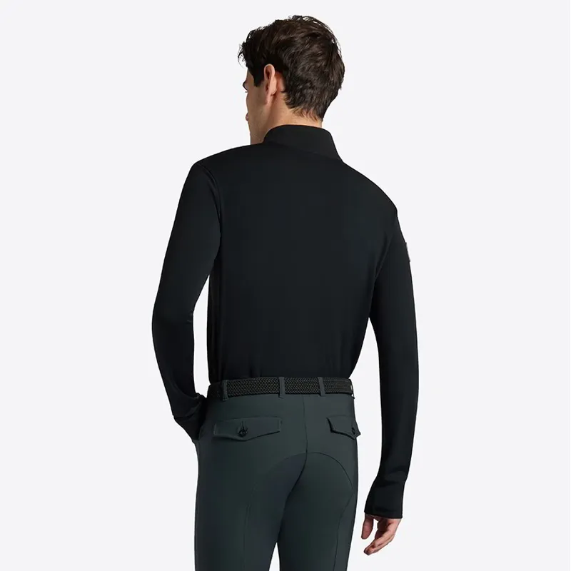 Riders Gene Jersey Fleece Print Logo Men's Training Top - Black-2
