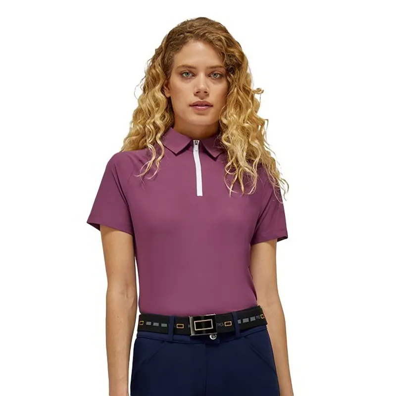 Riders Gene Jersey Short Sleeve Women's Training Zip Polo - Vinaccia