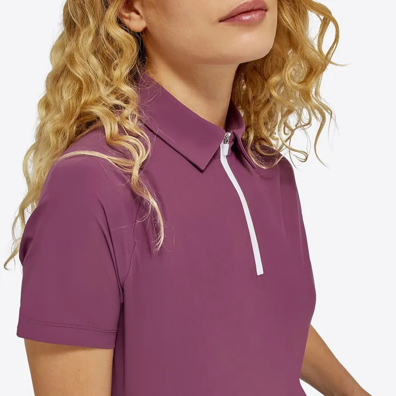 Riders Gene Jersey Short Sleeve Women's Training Zip Polo - Vinaccia-1