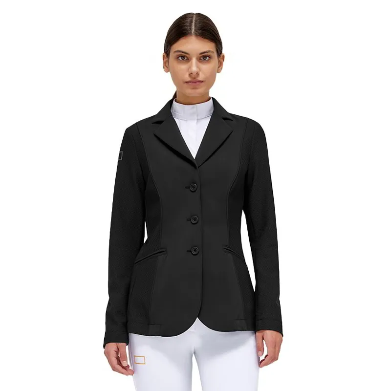 Riders Gene Jersey and Mesh Ladies Show Coat - Black
