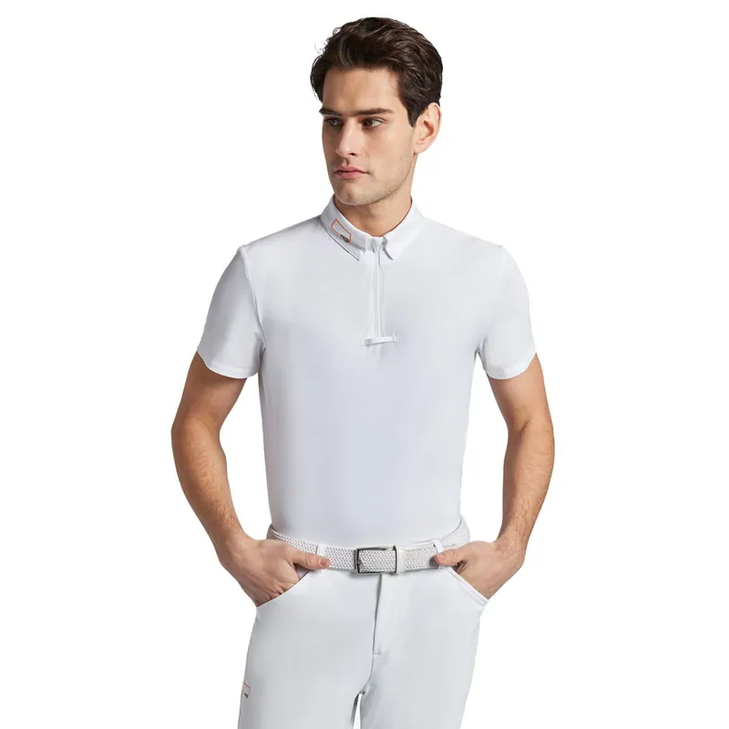 Riders Gene Jersey Short Sleeve Zip Men's Competition Shirt - White