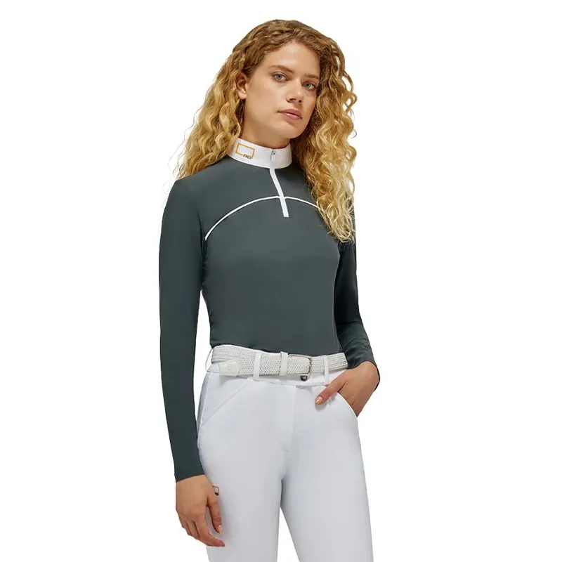 Riders Gene Jersey Long Sleeve Womens Show Shirt - Dark Grey