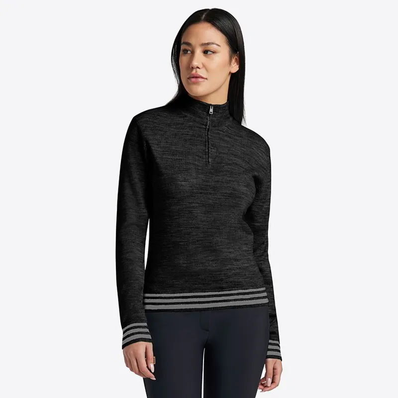 Riders Gene Wool Blend Half Zip Women's Sweater - Black-1