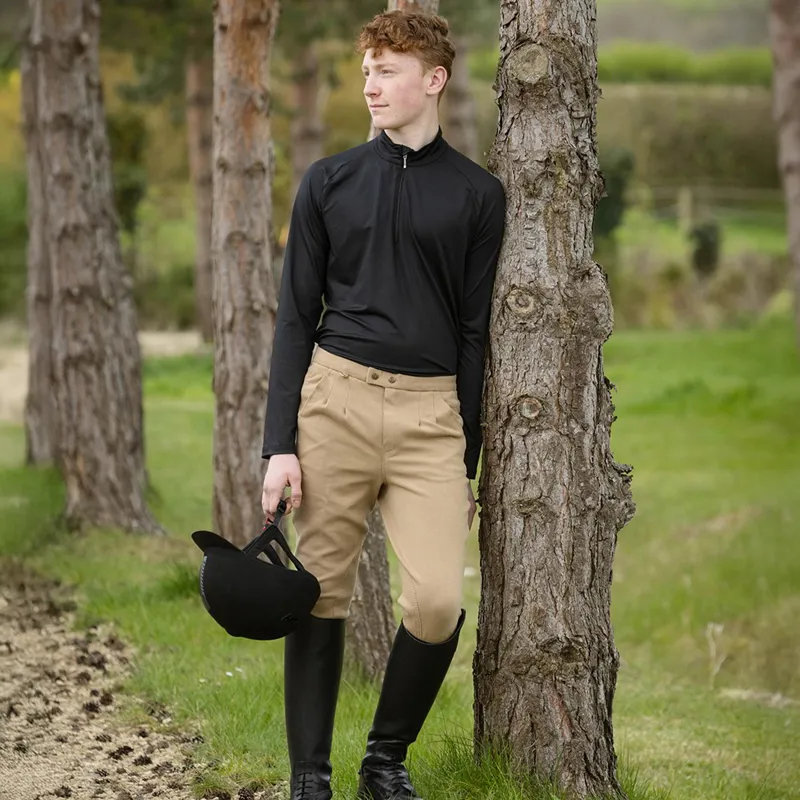 Rhinegold Essential Knee Grip Men's Show Breeches - Beige