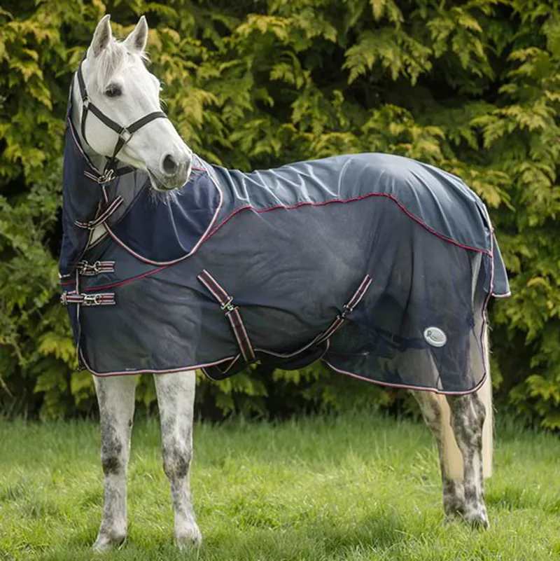 Rhinegold Mombasa Waterproof Detachable Neck Fly Sheet - Navy