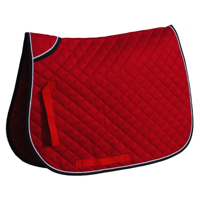 Rhinegold Twin Binding Quilted Saddle Pad - Red