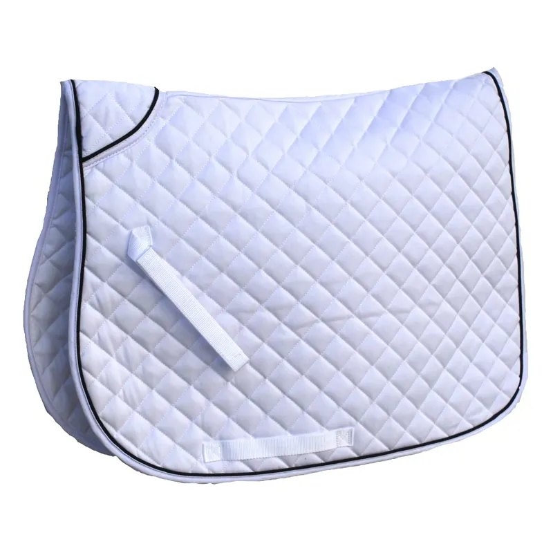 Rhinegold Twin Binding Quilted Saddle Pad - White