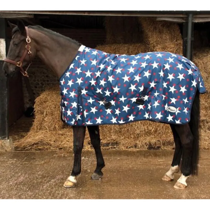 Rhinegold Torrent 0g Standard Neck Turnout Blanket - Star Design-1