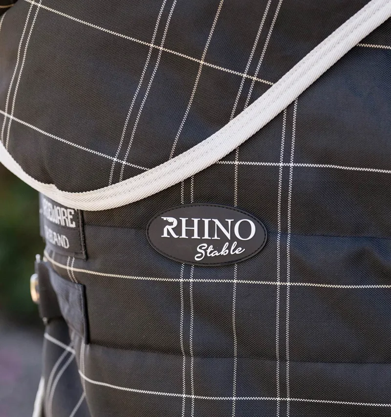 Rhino 200g Stable Hood - Black/Gray/White Check and Gray-2