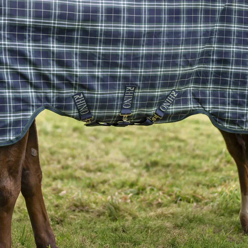 Rhino Plus Vari-Layer 250g Turnout Blanket - Hunter Check/Green/Navy-2