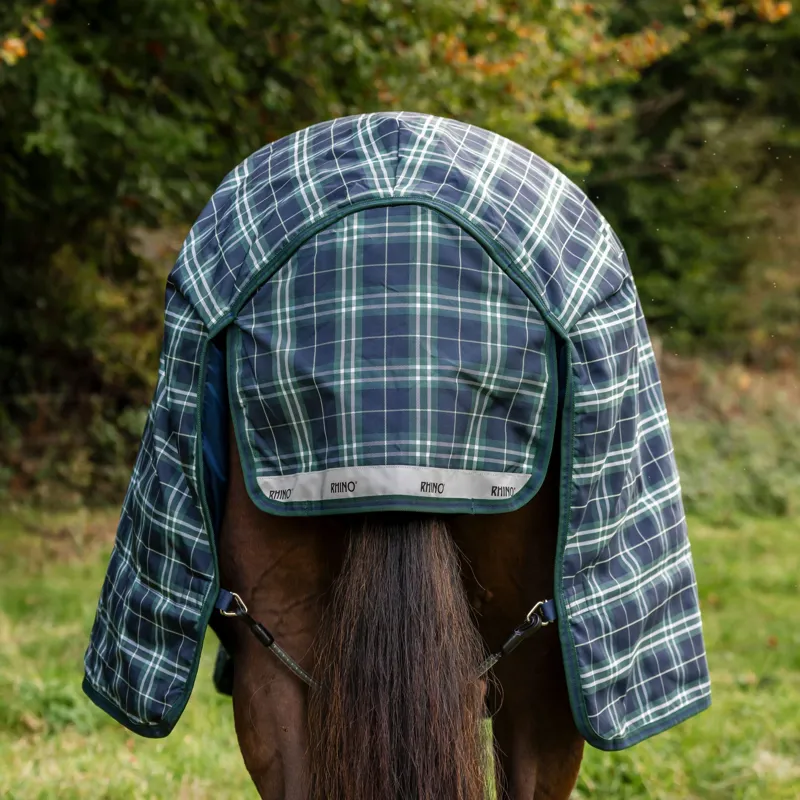 Rhino Plus Vari-Layer 250g Turnout Blanket - Hunter Check/Green/Navy-3