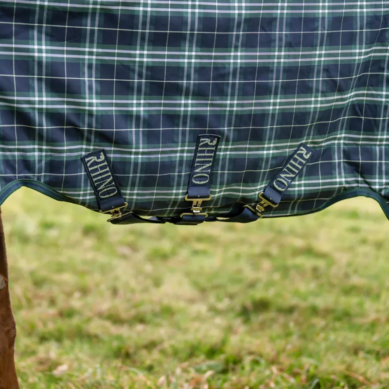 Rhino Plus Vari-Layer 450g Turnout Blanket - Hunter Check/Green/Navy-5