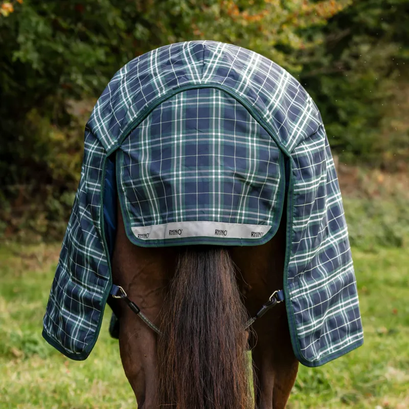 Rhino Plus Vari-Layer 450g Turnout Blanket - Hunter Check/Green/Navy-6