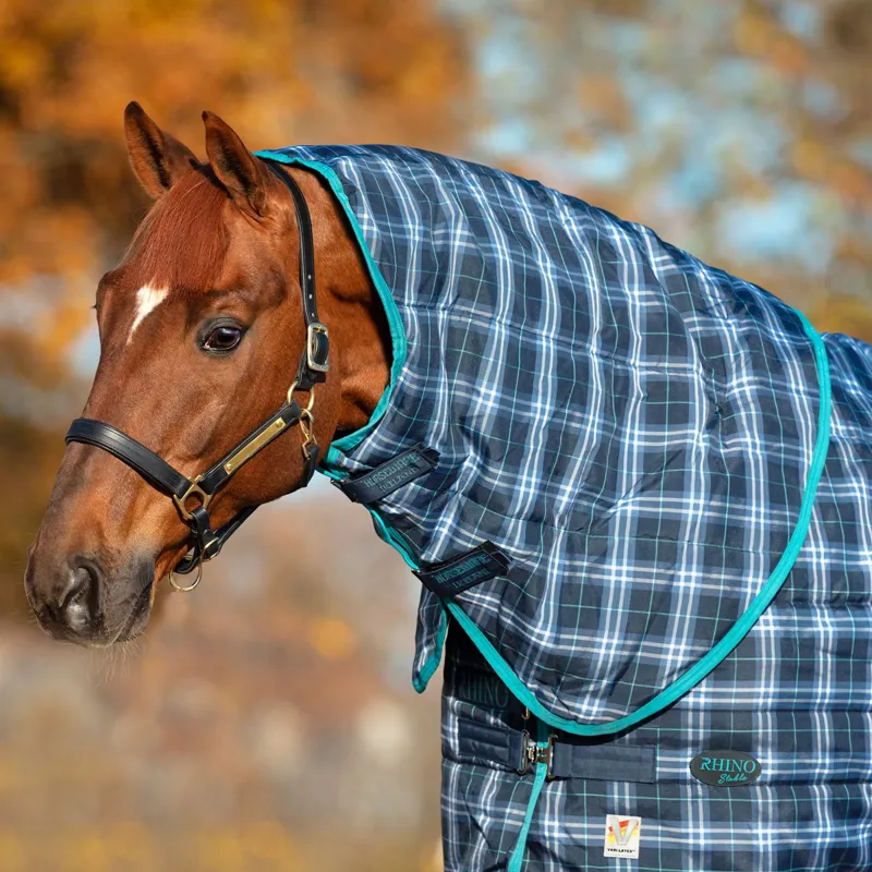 Rhino Original 150g Stable Neck Cover - Navy Check/Teal