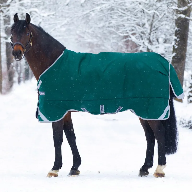 Rambo Original 400g Turnout Blanket with Leg Arches - Green/Silver