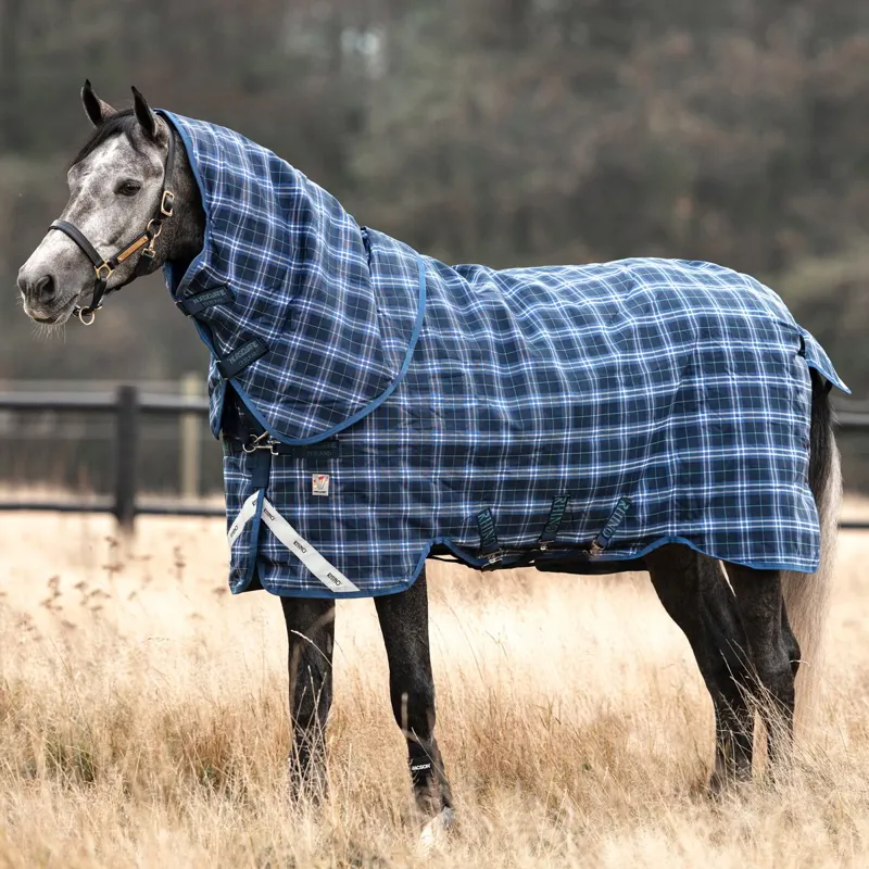 Rhino Plus Vari-Layer 450g Turnout Blanket - Navy Check/Indigo