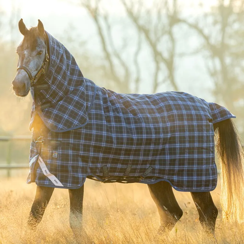 Rhino Plus Vari-Layer 450g Turnout Blanket - Navy Check/Indigo-2