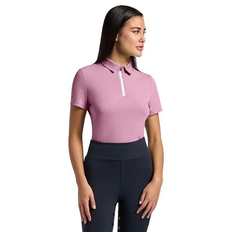Riders Gene Jersey Women's Zip Training Polo Shirt - Mauve Orchid