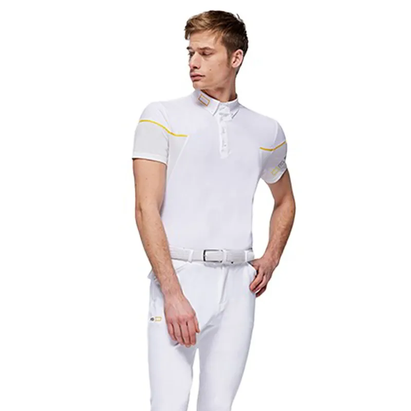 Riders Gene Jersey Men's Short Sleeve Competition Polo - White-1