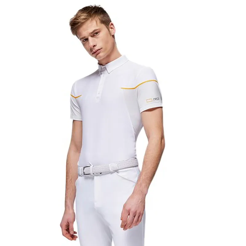 Riders Gene Jersey Men's Short Sleeve Competition Polo - White