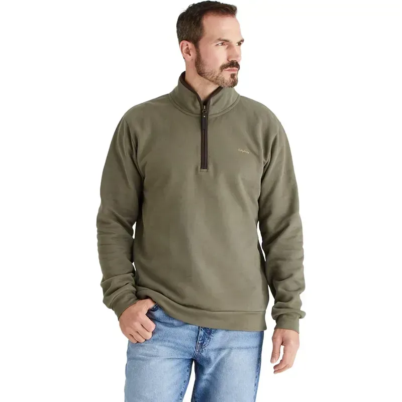 Ridgeline Brancaster 1/4 Zip Men's Pullover - Olive