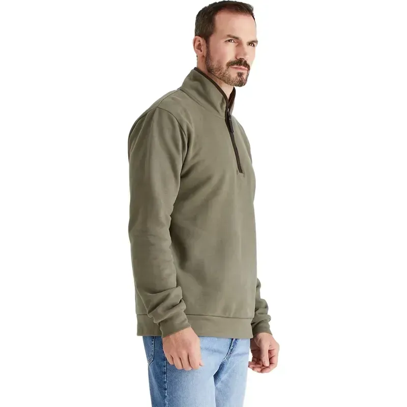 Ridgeline Brancaster 1/4 Zip Men's Pullover - Olive-3