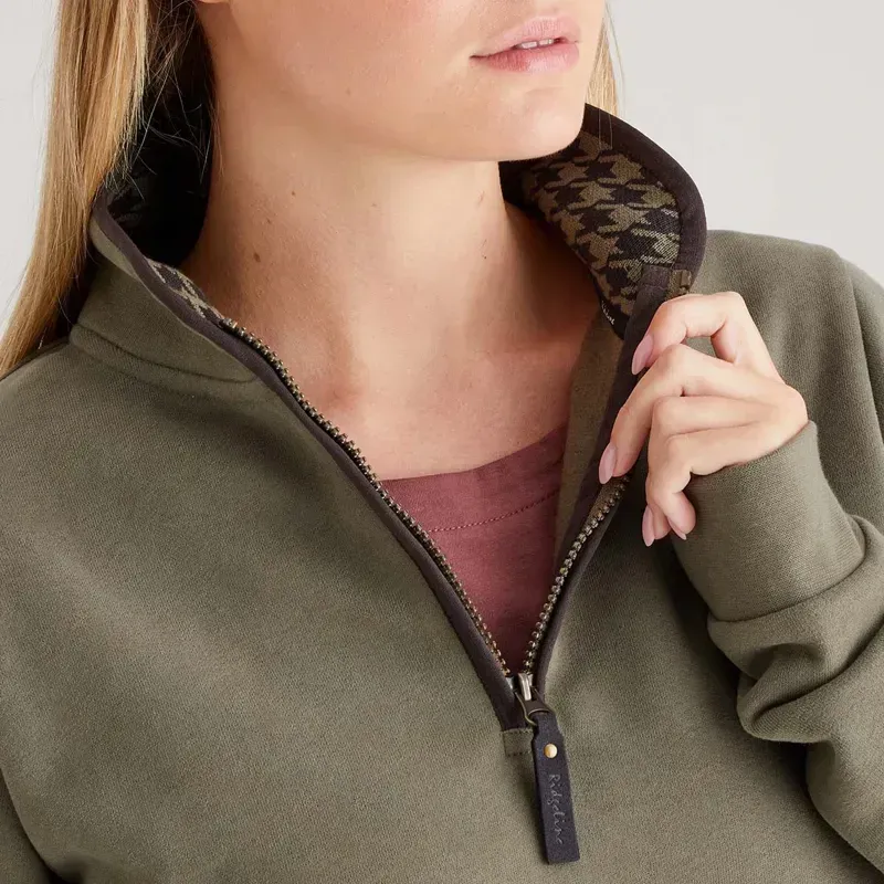 Ridgeline Brancaster Women's 1/4 Zip Top - Smokey Olive-3