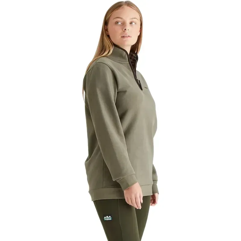 Ridgeline Brancaster Women's 1/4 Zip Top - Smokey Olive-6