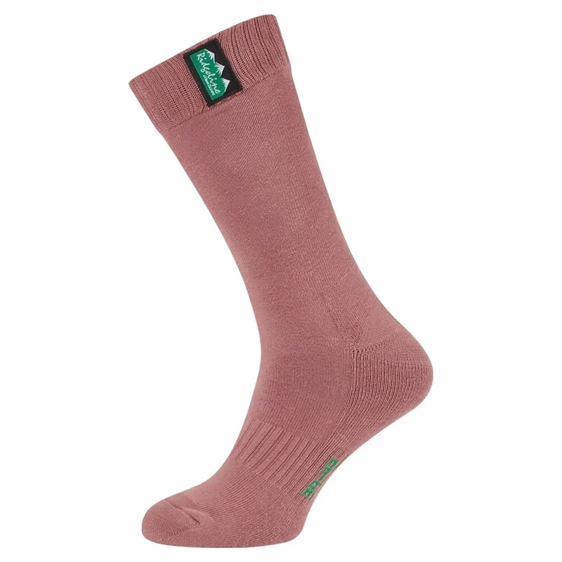 Ridgeline Cotton Work Mid Length Socks 3 Pack - Oxblood Multi-1