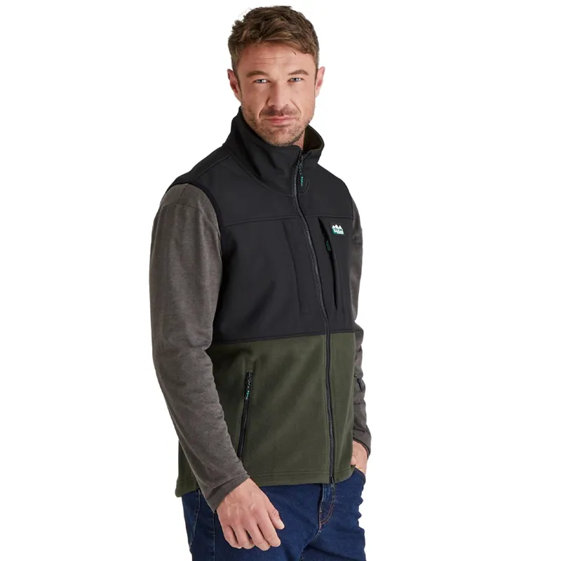 Ridgeline Hybrid Fleece Men's Vest - Deep Forest-5