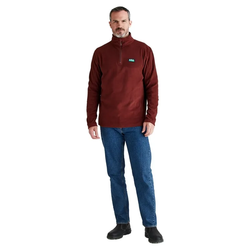 Ridgeline Narvik Men's Half Zip Fleece - Oxblood-5