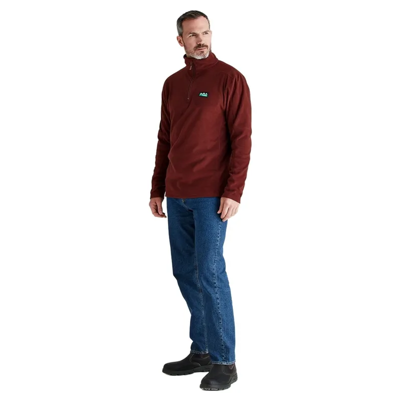 Ridgeline Narvik Men's Half Zip Fleece - Oxblood-6