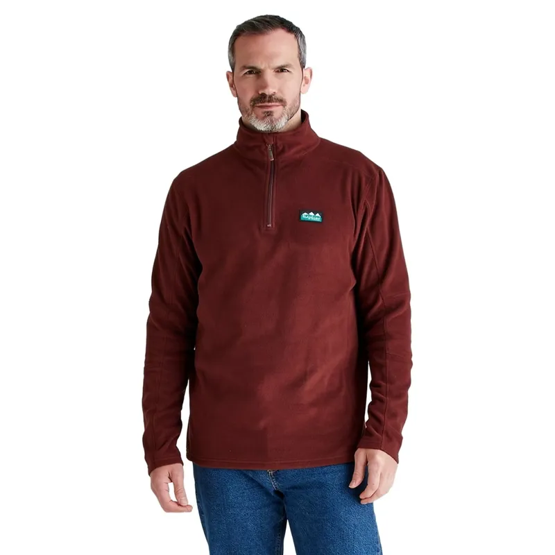 Ridgeline Narvik Men's Half Zip Fleece - Oxblood