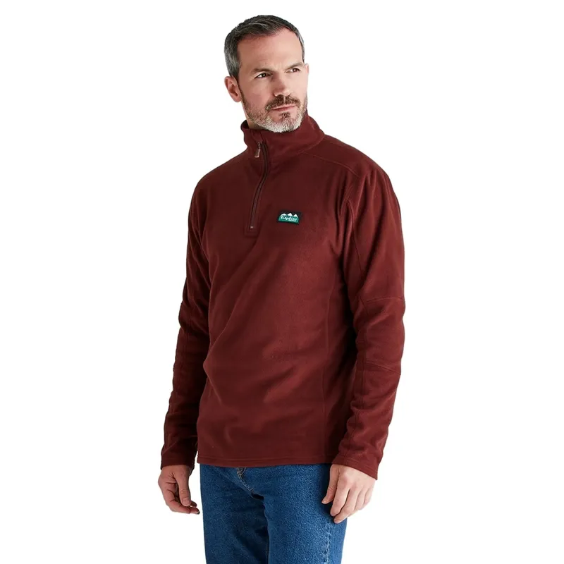 Ridgeline Narvik Men's Half Zip Fleece - Oxblood-2