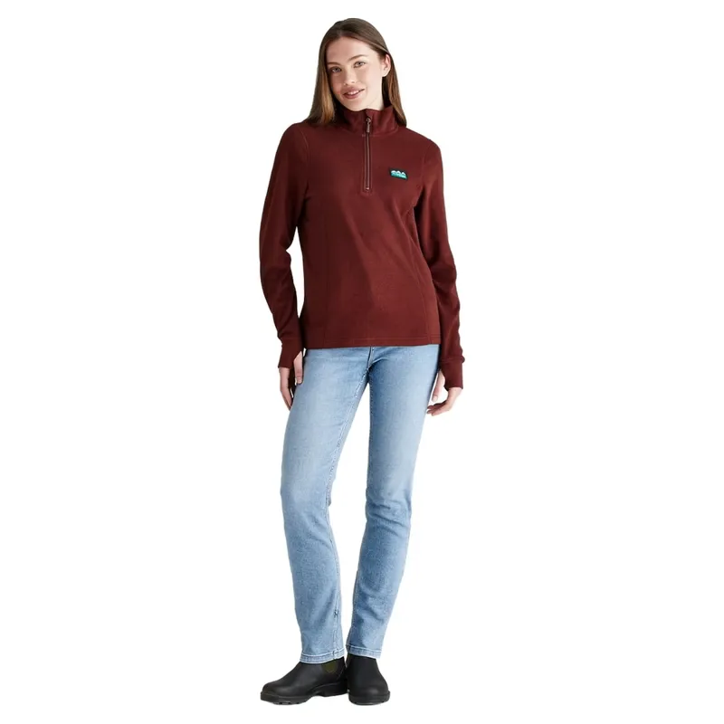 Ridgeline Narvik Women's Half Zip Fleece - Oxblood-7