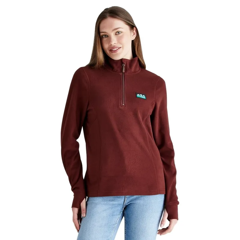Ridgeline Narvik Women's Half Zip Fleece - Oxblood-1