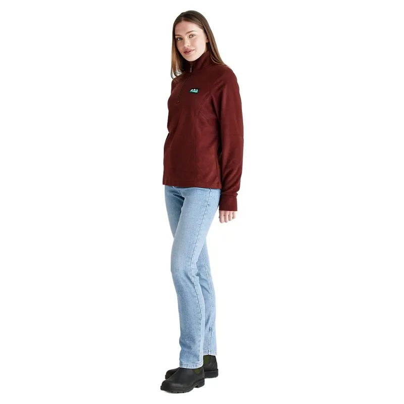 Ridgeline Narvik Women's Half Zip Fleece - Oxblood-8