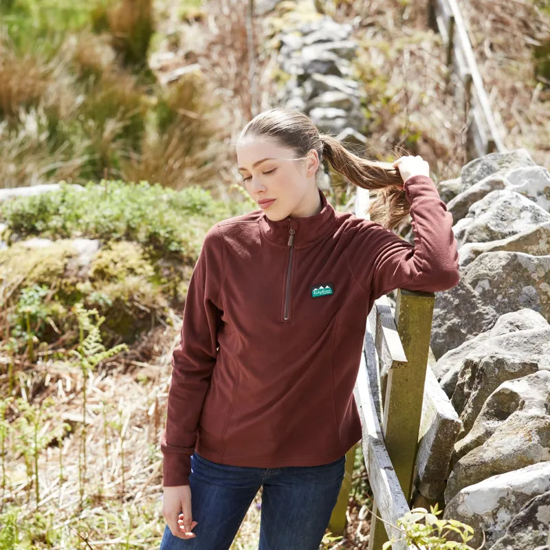 Ridgeline Narvik Women's Half Zip Fleece - Oxblood-4