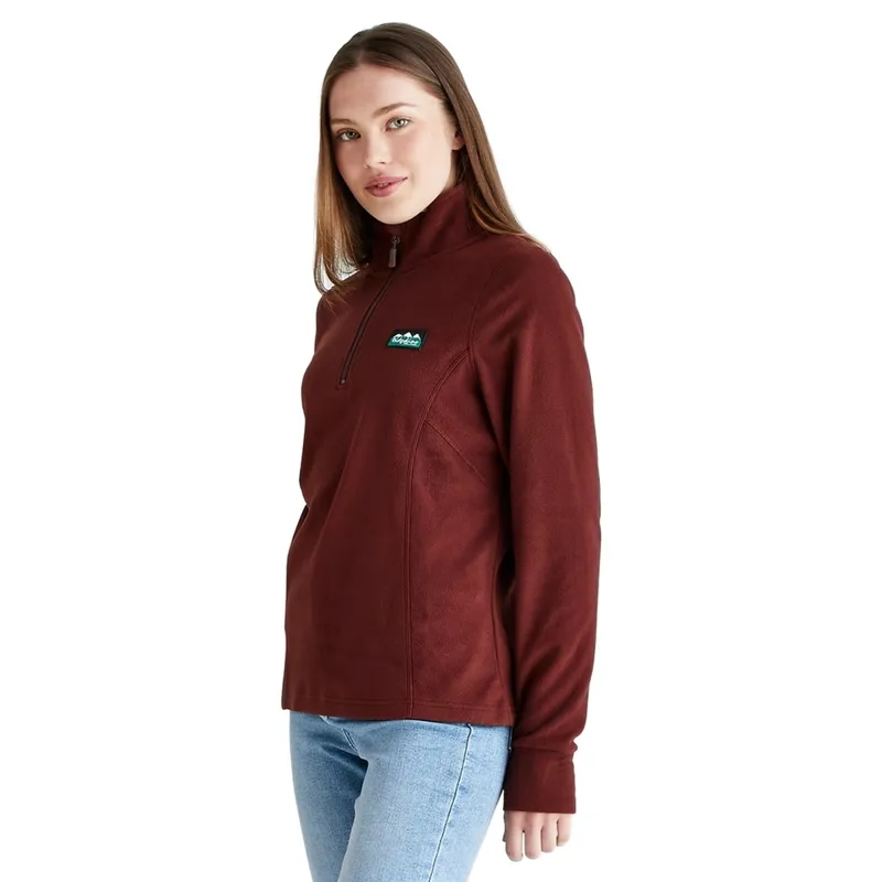 Ridgeline Narvik Women's Half Zip Fleece - Oxblood-2