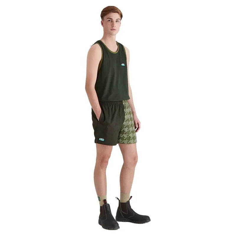 Ridgeline Backslider Men's Shorts - Deep Forest Print-5