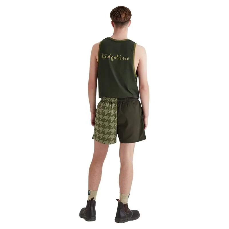 Ridgeline Backslider Men's Shorts - Deep Forest Print-7