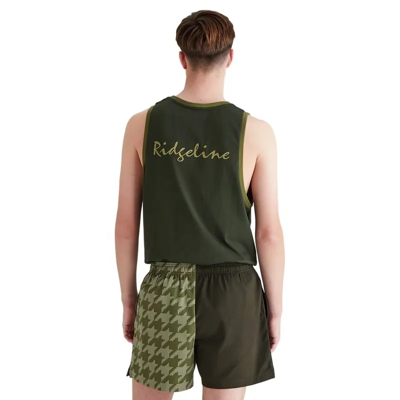 Ridgeline Backslider Men's Shorts - Deep Forest Print-4