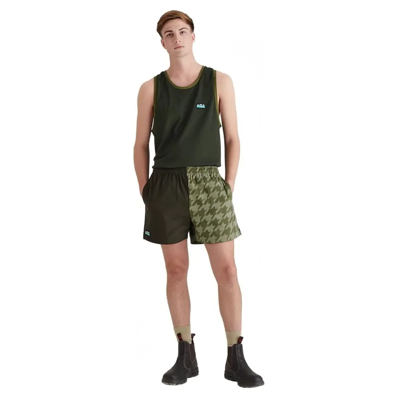Ridgeline Backslider Men's Shorts - Deep Forest Print-6