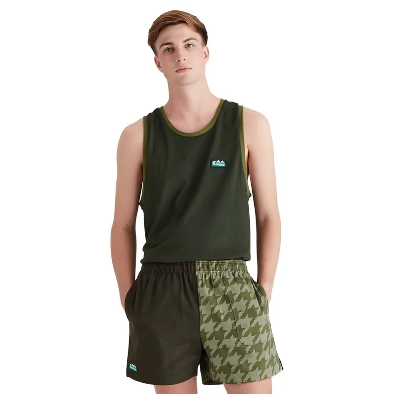 Ridgeline Backslider Men's Shorts - Deep Forest Print-2