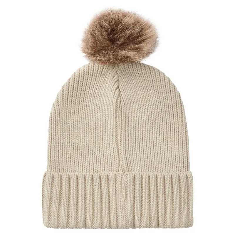 Ridgeline Baltic Womens Pom Pom Hat and Scarf - Sand-5