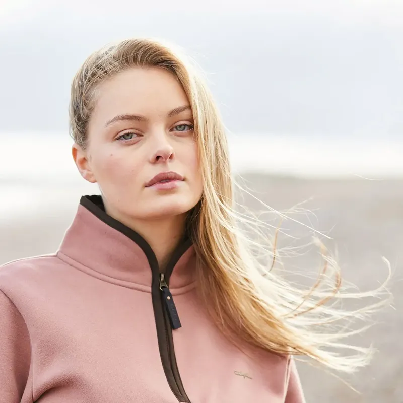 Ridgeline Brancaster Womens 1/4 Zip Top - Dusky Pink-5