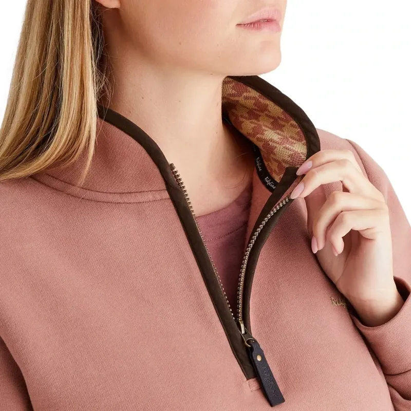 Ridgeline Brancaster Womens 1/4 Zip Top - Dusky Pink-7