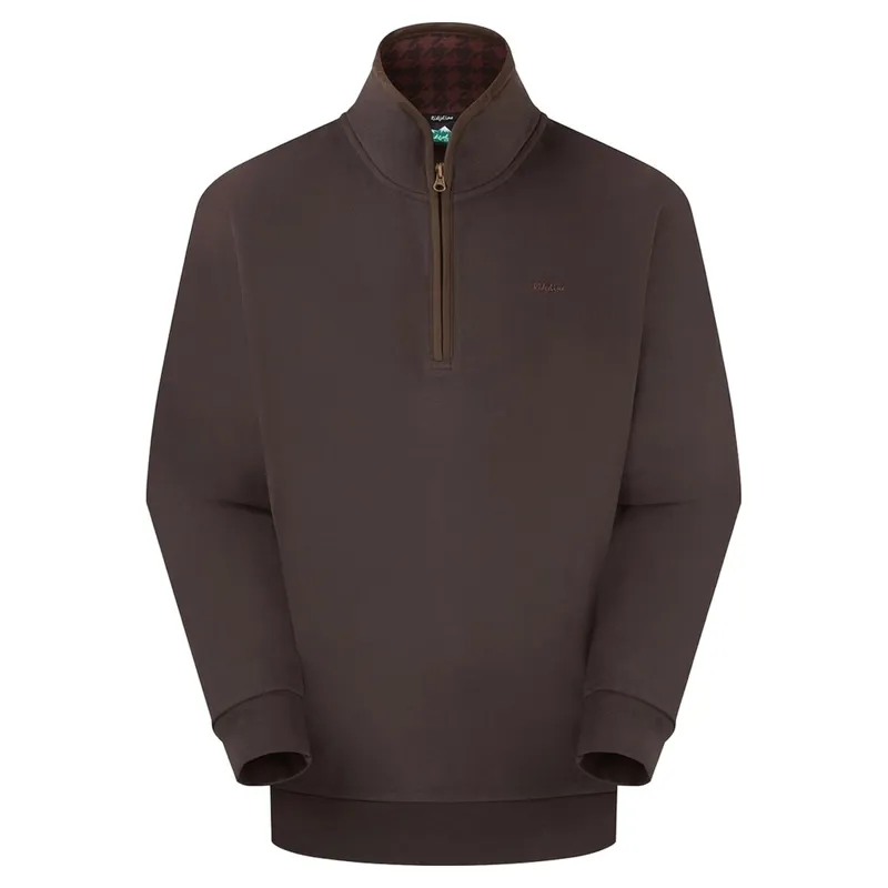 Ridgeline Brancaster Quarter Zip Men's Smock - Deep Bark-4