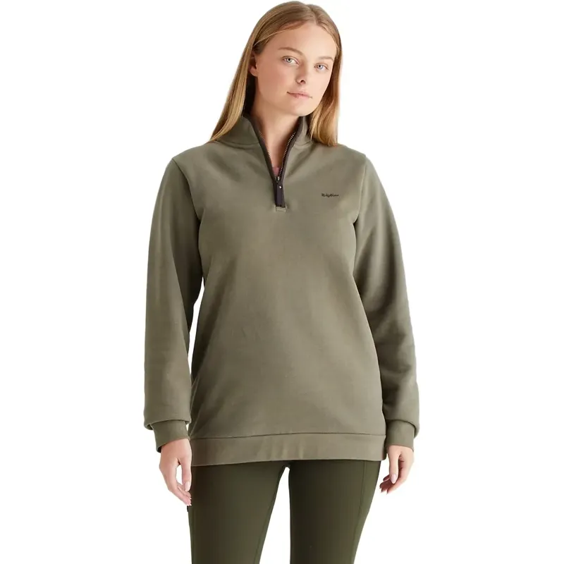Ridgeline Brancaster Women's 1/4 Zip Top - Smokey Olive