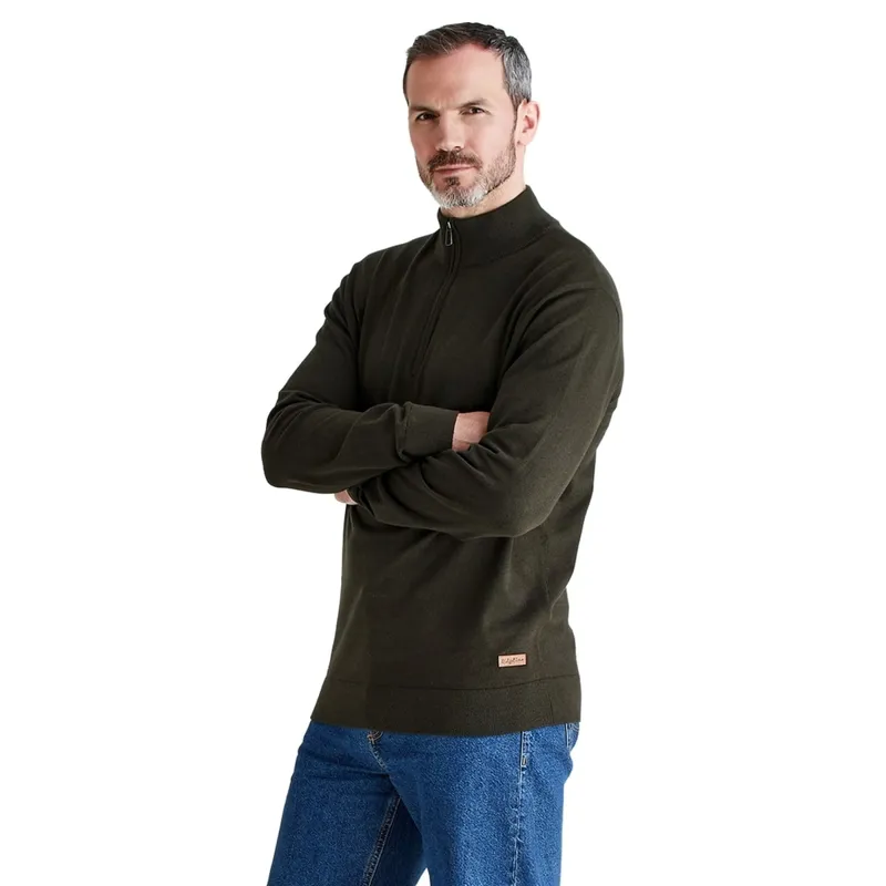 Ridgeline Hartland Men's Quarter Zip Fleece - Deep Forest-3